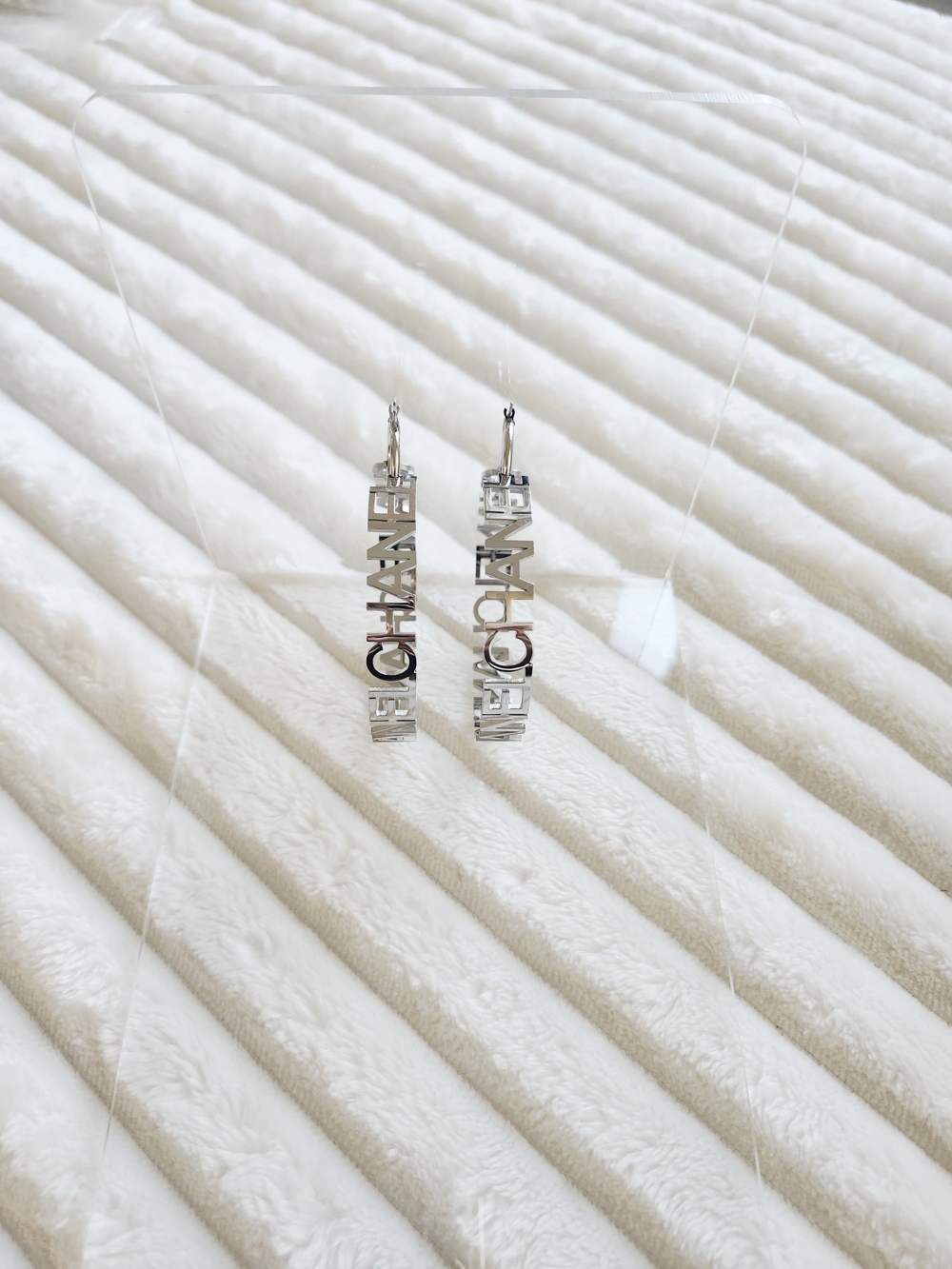 Silver-Tone Personalized Name Hoop Earrings